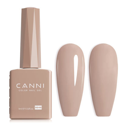 Picture of CANNI Nude Gel Nail Polish, 1Pcs Nude Gel Polish Nude Light Brown Grey Color Nail Polish Gel High Gloss Soak Off U V Gel Nail French Nail Manicure Salon DIY