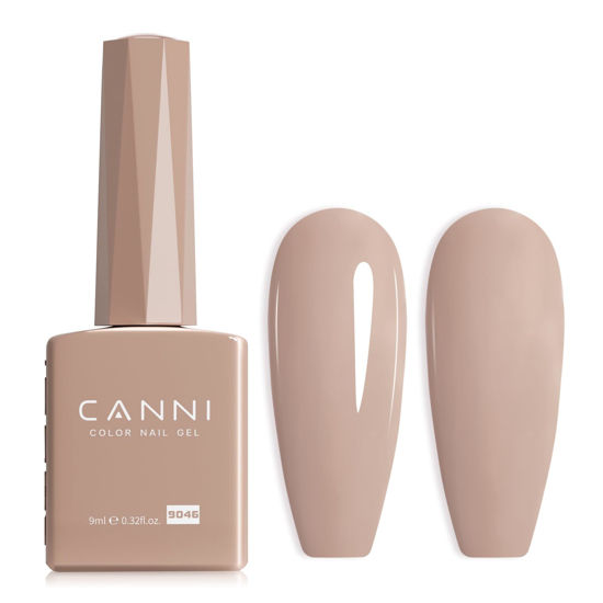 Picture of CANNI Nude Gel Nail Polish, 1Pcs Nude Gel Polish Nude Light Brown Grey Color Nail Polish Gel High Gloss Soak Off U V Gel Nail French Nail Manicure Salon DIY