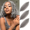 Picture of Springy Afro Twist Hair 24 Inch 3 Packs, Afro Twist Hair Pre Fluffed Spring Twist Hair Pre Separated Wrapping Hair for Soft Locs Hair Extensions (24 Inch (Pack of 3), Gray#)