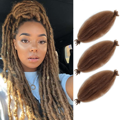 Picture of Afro Twist Hair 12 Inch 3 Packs, Springy Afro Twist Hair Pre Fluffed Spring Twist Hair Pre Stretched Wrapping Hair for Soft Locs Hair Extensions (12 Inch (Pack of 3), 30#)
