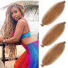 Picture of Afro Twist Hair 16 Inch 3 Packs, Springy Afro Twist Hair Pre Fluffed Spring Twist Hair Pre Stretched Wrapping Hair for Soft Locs Hair Extensions (16 Inch (Pack of 3), 27#)