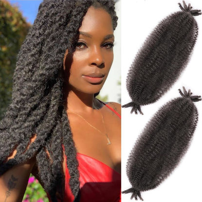 Picture of Afro Twist Hair 30 Inch 2 Packs, Springy Afro Twist Hair Pre Fluffed Spring Twist Hair Pre Separated Wrapping Hair for Soft Locs Hair Extensions (30 Inch (Pack of 2), 4#)