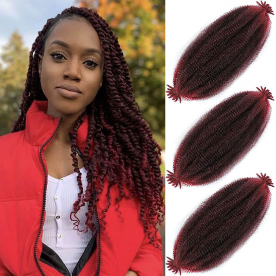 Picture of Marley Twist Braiding Hair 16 Inch Pre-separated Springy Afro Twist Hair 3 Packs Marley Hair for Faux Locs Afro Spring Twist Hair Extensions (16 Inch (Pack of 3), TBUG#)