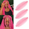 Picture of Afro Twist Hair 12 Inch 3 Packs, Springy Afro Twist Hair Pre Fluffed Spring Twist Hair Pre Stretched Wrapping Hair for Soft Locs Hair Extensions (12 Inch (Pack of 3), Pink#)