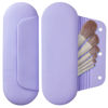 Picture of AGIKET Silicone Makeup Brush Holder Travel Cosmetic Bag：Soft Portable Cosmetic Face Brushes Holder with Upgrade Anti-Fall Out Magnetic Closure, Large Travel Makeup Brush Case - Lavender