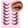 Picture of False Lashes Natural Look Fluffy Faux Mink Eyelashes Wispy Fox Eye Lashes That Look Like Extensions 3D Mink Lashes Natural Strip Lashes Pack 7 Pairs