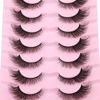Picture of False Lashes Natural Look Fluffy Faux Mink Eyelashes Wispy Fox Eye Lashes That Look Like Extensions 3D Mink Lashes Natural Strip Lashes Pack 7 Pairs
