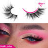 Picture of Half Lashes Fox Eye Faux Mink Lashes Fluffy Wispy Eyelashes Cat Eye 20mm Fake Lashes Spiky Strip Eyelashes Pack 7 Pairs