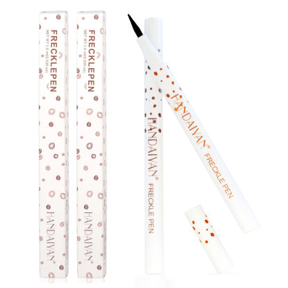 Picture of Freckle Pen 4 Colors Available, Natural Lifelike Freckle Makeup Pen, Waterproof Long Lasting Quick Dry - Light Brown, Natural Coffee, Chestnut, Dark Brown (2Pack) (3-Chestnut + 4-Dark Brown)