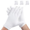 Picture of 3 Pairs White Cotton Gloves for Dry Hands Sleeping, Premium Cotton Gloves for Eczema Lotion, Hand Gloves Moisturizing Overnight, White Gloves for Women & Men, Work Glove for Coin Jewelry Silver