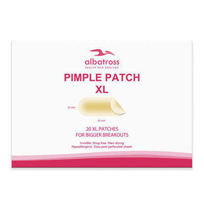 Picture of Large Acne Pimple Patches for Face (20 Counts), Spot Dots Cover by Albatross Health New England, Hydrocolloid Treatment Stickers, Zit Blemish Patch