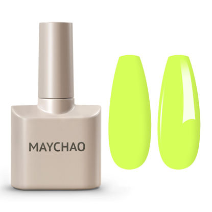 Picture of MAYCHAO 15ML Gel Nail Polish 1Pc Lime Gel Polish Soak Off UV LED Nail Polish Nail Art Starter Manicure Salon DIY at Home, 0.5 OZ