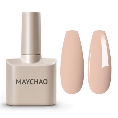 Picture of MAYCHAO 15ML Nude Gel Nail Polish 1Pc Natual Nude Gel Polish Soak Off UV LED Nail Polish Nail Art Starter Manicure Salon DIY at Home, 0.5 OZ