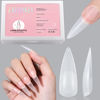 Picture of AILLSA Long Stiletto Nail Tips - Upgraded Matte Soft Gel Full Cover Nail Tips No Filed, 240Pcs Pre-shaped Gelly Tips Acrylic Clear False Press On Nail Tips for Soak Off Nail Extension 10 Sizes