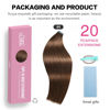 Picture of SUYYA Tape in Hair Extensions Human Hair 100% Remy Human Hair 50g/pack 20pcs Straight Seamless Skin Weft Tape in Human Hair Extensions(24 inches #4 Dark Brown)