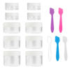 Picture of Accmor 10 Pieces Makeup Travel Containers with Lids 3/5/10/15/20 Gram Size Cosmetic Jars with 5 Pieces Mini Spatulas for Gift(White Color)