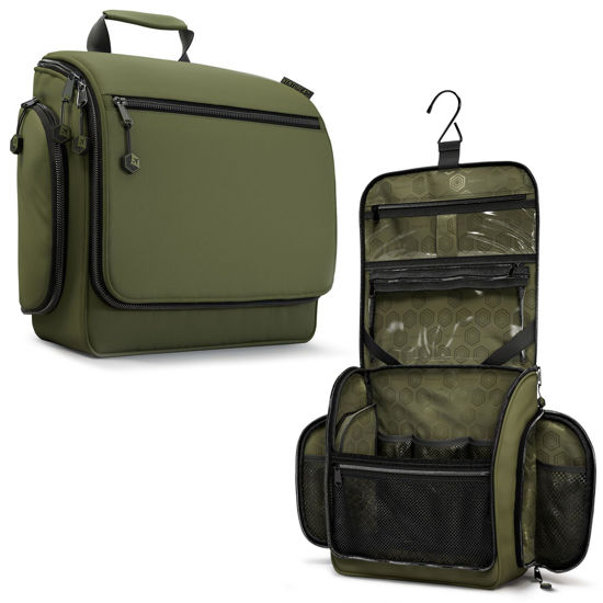 Picture of VENTURE 4TH Hanging Travel Toiletry Bag for Women & Men - Travel Organizer with Expandable Compartments & Removable Clear Pouch for Toiletries (Forest Green)
