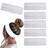 Picture of MLMOMVME 6 Pcs White Headbands for Women Hair Cotton Headband for Tie Dye Party Supplies, Non-slip Stretchy Elastic Head Wrap Holder Hair Accessories