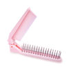 Picture of RHOS Portable Travel Mini Hair Brush - Compact Foldable Double-Headed Detangling Comb for Purse, Bags - Pocket-Size for Women and Girls (Pink)