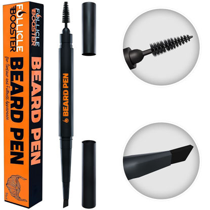 Picture of Beard Pen Filler for Men - Barber Styling Grooming Pencil - Waterproof, Sweat Proof, Long Lasting Solution with Natural Finish - Cover Beard and Scalp Patches in Seconds - Medium Brown 1 Pack