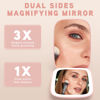 Picture of Rechargeable Travel Mirror with Lights 3 Color Modes,1X/3X Magnification Mini Led Compact Makeup Mirror for Purse, Travel Essentials Gifts Stocking Stuffers for Girls Women - Pink
