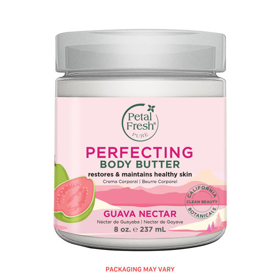 Picture of Petal Fresh Pure Perfecting Guava Nectar Body Butter, Organic Coconut Oil, Argan Oil, Shea Butter, Promotes Healthy Skin, Vegan and Cruelty Free, 8 oz (Guava Nectar)
