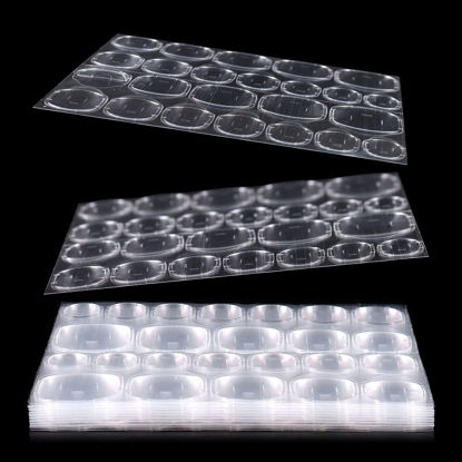 Picture of Allstarry 288pcs (12 Sheets) Nail Adhesive Tabs Large Size Waterproof Breathable Glue Tabs Double-Sided Fake Nail Jelly Sticker Super Sticky Nail Glue Sticker Transparent Flexible for Manicure