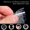 Picture of Allstarry 288pcs (12 Sheets) Nail Adhesive Tabs Large Size Waterproof Breathable Glue Tabs Double-Sided Fake Nail Jelly Sticker Super Sticky Nail Glue Sticker Transparent Flexible for Manicure