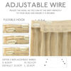Picture of WENNALIFE Wire Hair Extensions (Increase 50% Lifespan) Real Human Hair 22 inch 150g Light Blonde Highlighted Golden Blonde Remy Real Hair Extensions Invisible Wire Hair Extensions Human Hair Fish Line