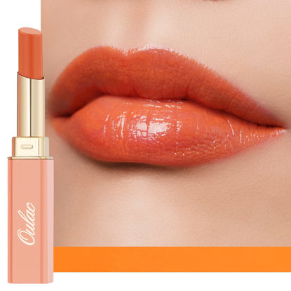 Picture of Oulac Orange Lipstick - Moisturizing Lip Stick Glossy Tinted Lip Balm, Sheer Shine Juicy Finish, Lightweight and Hydrating Formula for Dry Lip Care, Vegan 2.2g/0.07oz (08)