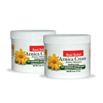 Picture of Real Relief Arnica Cream Natural, Non-Greasy, Unscented Soothing Cream for Pain Relief, 4 oz (Pack of 2)