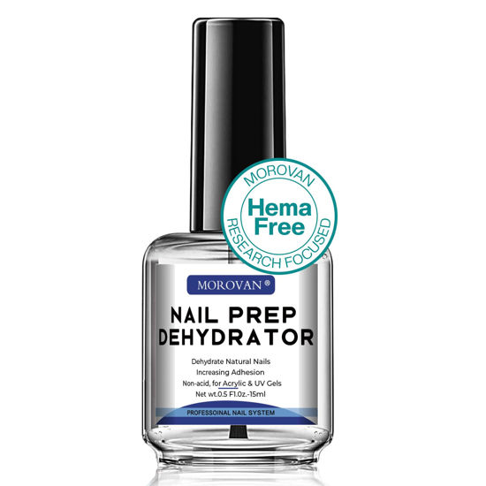 Picture of Morovan Acid Free Professional Nail Dehydrator Prep for UV Gel Polish Acrylic Nails Fast Dry Natural Nail Primer Base Varnish Manicure Bonder 0.5 oz