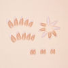 Picture of Alomnd Press on Nails Short Fake Nails Almond False Nails Press ons with Designs White Glitter Swirl Glue on Nails Cute Acrylic Nails Glossy Full Cover Artificial Stick on Nails for Women Manicure