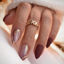 Picture of Almond Press on Nails Medium Fake Nails with Designs Marble Texture False Nails Press ons Reddish Brown Matte Glue on Nails Acrylic Full Cover Nails Cute Artificial Stick on Nails for Women 24PCS