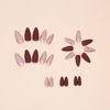 Picture of Almond Press on Nails Medium Fake Nails with Designs Marble Texture False Nails Press ons Reddish Brown Matte Glue on Nails Acrylic Full Cover Nails Cute Artificial Stick on Nails for Women 24PCS
