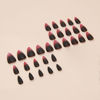 Picture of Red Press on Nails Almond Short Fake Nails with Designs Ombre Red Black False Nails Press ons Glossy Full Cover Acrylic Glue on Nails Cute Artificial Stick on Nails for Women Manicure 24Pcs