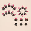 Picture of Red Press on Nails Almond Short Fake Nails with Designs Ombre Red Black False Nails Press ons Glossy Full Cover Acrylic Glue on Nails Cute Artificial Stick on Nails for Women Manicure 24Pcs