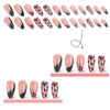 Picture of Alomnd Press on Nails Medium Fake Nails Leopard Print False Nail Press ons with Design French Tip Acrylic Glossy Full Cover Glue on Nails Cute Artificial Nails Stick on Nails for Women Manicure 24Pcs