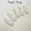Picture of White Press on Nails Medium Almond Fake Nails with Designs Pearl White False Nails Press ons Glossy Full Cover Glue on Nails Chrome Cute Acrylic Nails Artificial Stick on Nails for Women 24Pcs