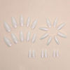 Picture of White Press on Nails Medium Almond Fake Nails with Designs Pearl White False Nails Press ons Glossy Full Cover Glue on Nails Chrome Cute Acrylic Nails Artificial Stick on Nails for Women 24Pcs