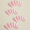 Picture of Pink Press on Nails Almond Medium Fake Nails with Design Shiny False Nails Press ons Glossy Full Cover Acrylic Glue on Nails Cute Artificial Stick on Nails for Women Manicure 24Pcs