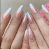 Picture of Chrome Press on Nails Almond Medium Fake Nails with Design Ombre False Nails Press ons Shiny Glossy Full Cover Acrylic Glue on Nails Cute Artificial Stick on Nails for Women Manicure 24Pcs