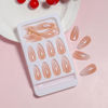 Picture of Chrome Press on Nails Almond Medium Fake Nails with Design Ombre False Nails Press ons Shiny Glossy Full Cover Acrylic Glue on Nails Cute Artificial Stick on Nails for Women Manicure 24Pcs