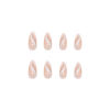 Picture of French Tip Press on Nails Almond Medium Fake Nails White French Tip False Nails with Glitter Swirl Design Glossy Full Cover Acrylic Glue on Nails Artificial Stick on Nails for Women Manicure 24Pcs