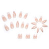 Picture of French Tip Press on Nails Almond Medium Fake Nails White French Tip False Nails with Glitter Swirl Design Glossy Full Cover Acrylic Glue on Nails Artificial Stick on Nails for Women Manicure 24Pcs