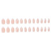 Picture of White French Tip Press on Nails Medium Almond Fake Nails Nude False Nails Press ons with Swirl Wave Line Designs Glossy Full Cover Glue on Nails Acrylic Stick on Nails for Women Manicure 24Pcs