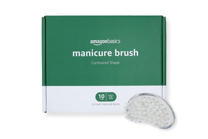 Picture of Amazon Basics Manicure Brush, 10 Count, Clear, White