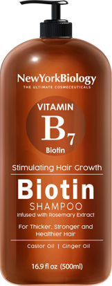 Picture of New York Biology Biotin Shampoo for Hair Growth and Thinning Hair - Thickening Formula for Hair Loss Treatment - For Men & Women - Anti Dandruff - 16.9 fl Oz