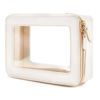 Picture of Aveniee Large Clear Makeup Bag Cosmetic bags, Travel Toiletry Bag for Women, Clear Make up Bag Case, Chic Makeup Pouch with Transparent Vinyl Windows & Gold Zippers(White)