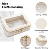 Picture of Aveniee Large Clear Makeup Bag Cosmetic bags, Travel Toiletry Bag for Women, Clear Make up Bag Case, Chic Makeup Pouch with Transparent Vinyl Windows & Gold Zippers(White)